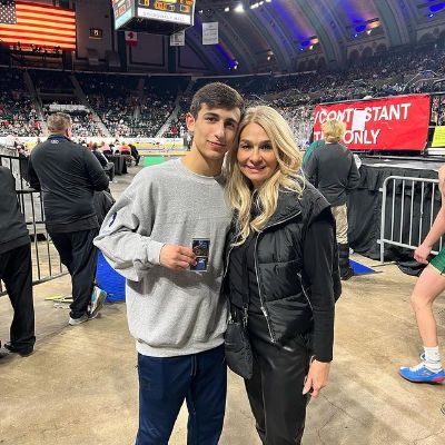 Photo of Mary Sciarrone with her son , Joseph Sciarrone during the tournament.